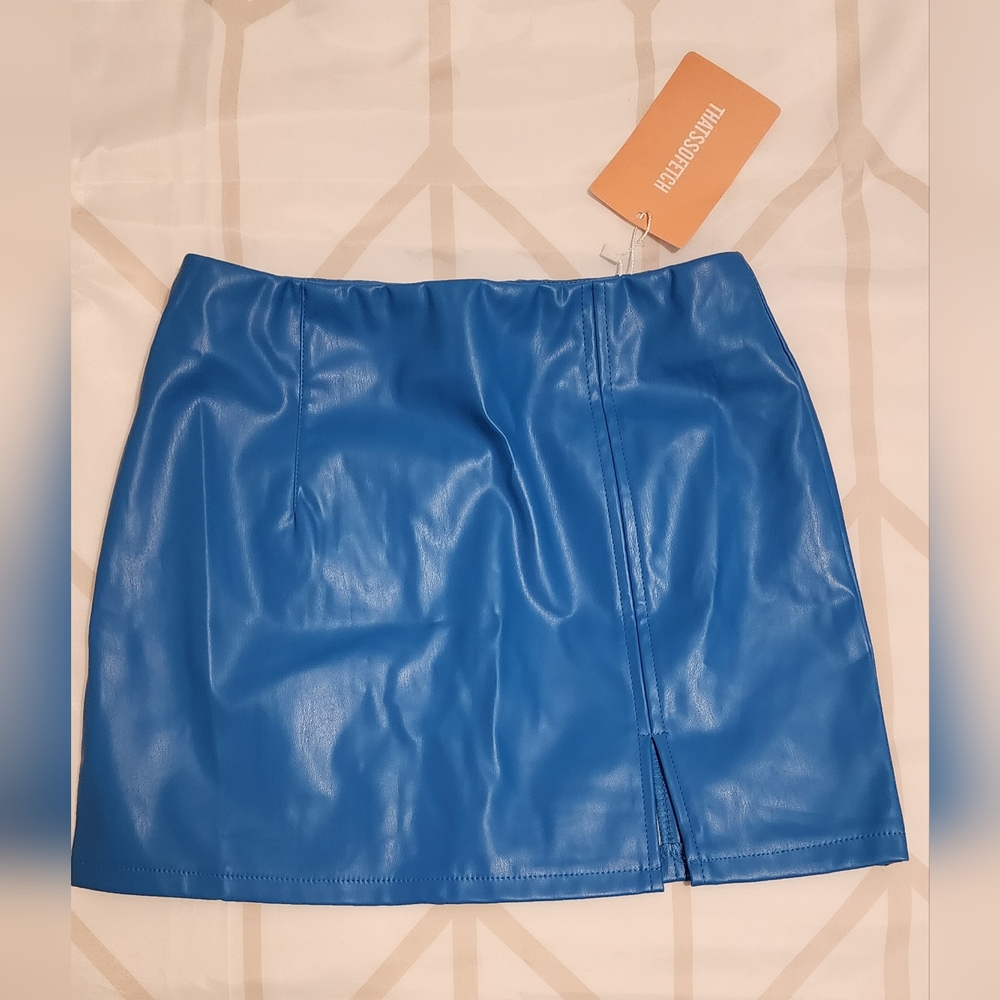 BLUE MINI SKIRT